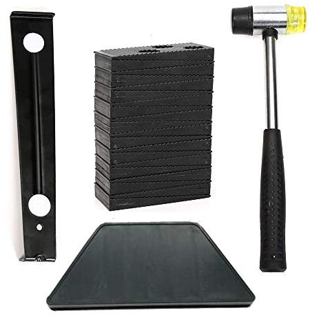 SUNSHINETEK Kit de revêtement de sol stratifié 23 pièces Kits d'outils d'installation de parquet en bois avec bloc de taraudage, barre de traction, maillet