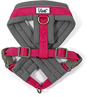 Ancol Viva Gepolstertes Hundegeschirr, Mikrofleece, reflektierend, verstellbar, wetterfest, Polygewebe, Haustier-Trainingszubehör, Größe M, 41–53 cm