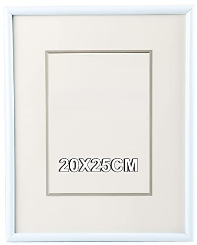 Etrexonline Marco de Fotos 20 x 25 cm Blanco Estilo Sencillo PVC Panel de Cristal Marco de Fotos para Decoración
