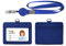 HYCOPROT Porta Badge Pelle PU con 1 Finestra ID e 1 Slot Per Carte ID Badge Portabiglietti con Retrattile Bobina Clip e Moschettone d'Identità Per Studenti d'Affari in Ufficio (blu, Orizzontale)