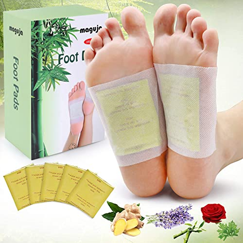 Detox Fußpflaster maguja 100 Stück Bambusessig Deep Cleansing Foot Pads Stressabbau Tiefschlaf Fördert die Durchblutung Lindert Müdigkeit Entgiftungspflaster füße Fußpflege