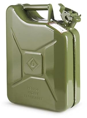 Invopak 10 Litre Metal Jerry Can, UN Approved Can for Petrol, Diesel, Fuel in Green