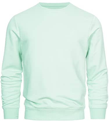 Indicode Herren Holt Sweatshirt aus Baumwollmischung mit RIPP-Bündchen | Bequeme aus Baumwollmix mit Rippbündchen, Freizeitpullover, Basic Pullover, Rundhalspullover für Männer