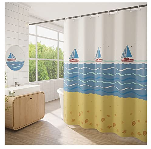 KFGDFD 1 Panel Home Decor Shower Curtain Blackout Privacy Screen Waterproof, for Bathroom, Patio Outdoor Gazebo Drapery with Hook Color : A, Size : W71xH71in(1.8x1.8m)