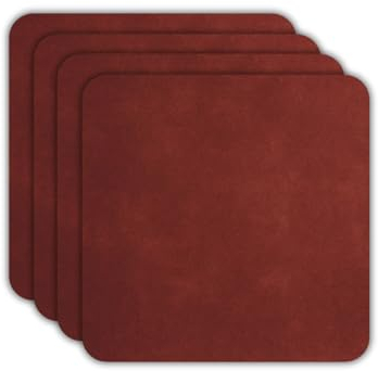 ASA Selection 4er Set Untersetzer Red Earth Soft Leather Placemats L 10 cm B 10 cm H 0,2 cm