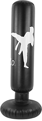 BOROCO 1,6 m freistehender Boxsack aufblasbar – hervorragende Qualität, strapazierfähig, Kickboxen, Kampfsport, MMA Dummy Home Gym Trainingsgeräte(SCHWARZ)