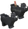 Relaxdays 2 x Spardose, Hund, Keramik mit Tafellack, mit Kreide, Sparschwein zum Beschriften, HBT: 17 x 8,5 x 20 cm, schwarz