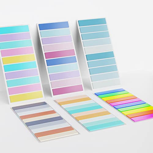 MIUTME Sticky Notes Tabs, Pack of 1200 Index Sticky Notes Tabs, Adhesive Strips Plastic, Self-Adhesive Marker for Page Marking, Bookmark