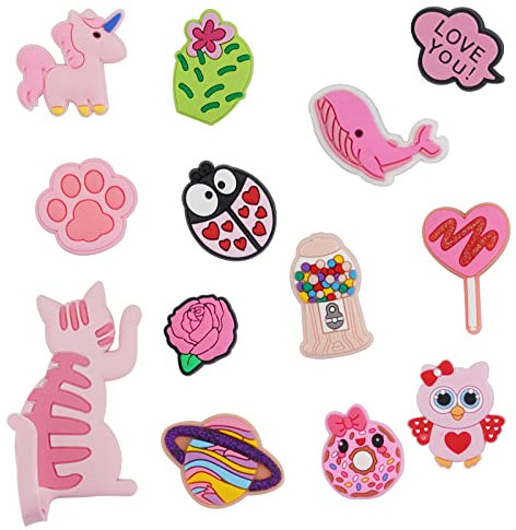 Cymbana Refrigerator Magnets for Fridge Decoration Pink Cat,12 Packs Including Hanging Hook Cat for Locker, Whiteboard, Cabinet, Home and Kitchen