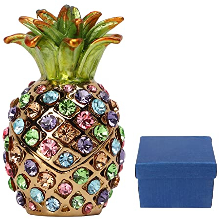 HEITIGN Vintage Fabergé Ei Schmuckkästchen Ananas Trolley Schmuckkästchen Reiche Emaille Funkelnde Schmuckkästchen Shop Geschenke Luxus Wohnkultur Romantisch