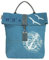 Sunsa Damen Umhängetasche. XL Leinwand/Canvas Tasche. Roll Top Vegan Damentasche in Maritim/Anker Design. Crossbody Bag mit Große Kapazität