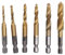 Kombi Bohrer Bit, 6 Stück Gewindebohrer HHS Feingewinde Schraubenbohrer M3 M4 M5 M 6 M8 M10 Spiralgewindebohrer Set Zum Bohren Und Gewindeschneiden