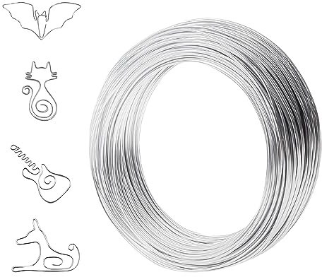 VABNEER Basteldraht, 1mmx30m Biegsam Handwerk Metalldraht Aluminiumdraht für Schmuck machen Lieferungen und Crafting (Silber)