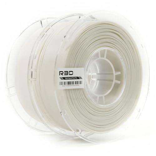R3D PLA Pro weißes Hochgeschwindigkeits-Filament, 1,75 mm, 2 kg, 3D-Drucker-Filament für Hochgeschwindigkeitsdruck von 30-600 mm/s, Maßgenauigkeit +/- 0,02 mm, Weiß