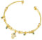 COOLSTEELANDBEYOND Damen Goldfarben Hamsa Hand der Fatima Bösen Blick Charm Manschetten Armreif Armband, Elastische Verstellbare