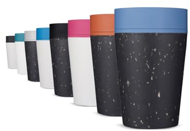Circular & Co Insulated Reusable Coffee Cup - 8oz/227ml - Small Travel Mug - 100% Leakproof & Lockable - Push Top, One Hand Open, 360 Drinking Coffee Tumbler - Recyclable - BPA Free, Dishwasher Safe