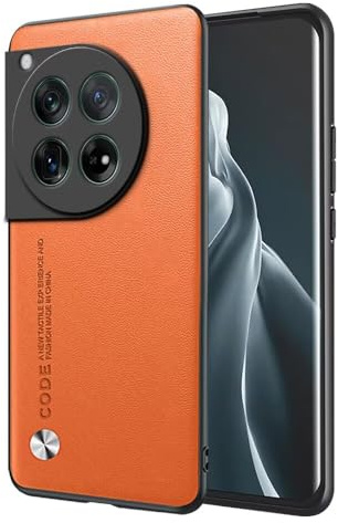 EASSGU Hülle für OnePlus 12R / OnePlus Ace 3 (6.78 Inches) Handyhülle im Business Stil mit PU Lederrückseite - Orange