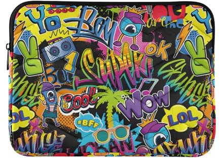 Laptop Sleeve Case Waterproof Laptop Sleeves 13 Inch 14 Inch Travel Laptop Bag Handbag Comics Graffiti
