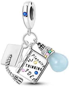 Streetculture Leuchtend Akademiker Doktor Hut Studium Universität Anwalt - Charm 925 Silber Bettelarmband Anhänger Zubehör Geschenk Sterlingsilber 2614