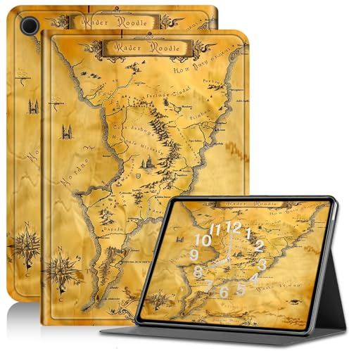 Case for Amazon Fire HD 8 Tablet (8th/7th/6th Generation, 2018/2017/2016 Release), PU Leather Fire 8 Case Adjustable Stand Shockproof Cover with Auto Wake/Sleep, Map