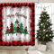 APROPHIC Duschvorhang Weihnachten,Roter Vorhang Weihnachten, Weihnachtsbaum Bad Vorhang, Waschbarer Duschvorhang Stoff mit Haken Duschvorhang 180x180cm