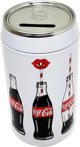 Coca Cola Money Box in Metal Tin Can Openable and Reusable 16 x 8.5 cm Gift Idea