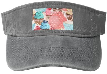 YWSOTRE Teetasse Cupcake, Verstellbare Sport-Sonnenblendenhüte Leere Oberseite Baseballkappe Unisex Sonnenschutzblende