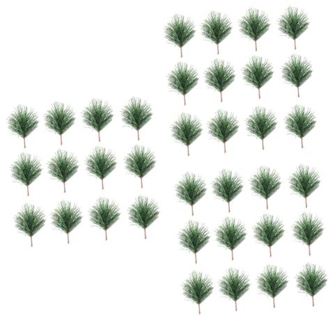 Cabilock 72 Pièces Branche De Pin Artificielle Décor Bifurquer Pommes De Pin pour L'artisanat Arbre De Noël Moelleux Décor De Houx Verdure d'hiver Choix D'arbres De Noël Sapin PVC