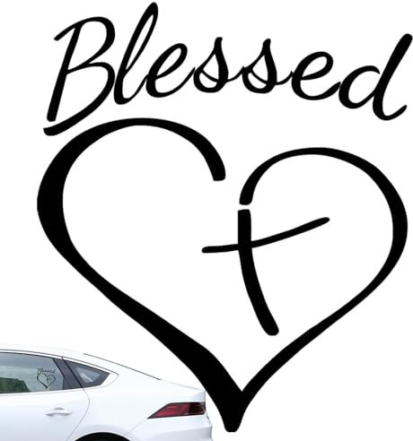 Generisch Jesus-Kreuz-Aufkleber Für Auto,Liebe Herz Auto Aufkleber Aufkleber Christian Aufkleber Aufkleber | Wand- Und Fensterdekoration, Einfach -Anzubringen, Verschönert Ihr Auto