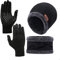 Mütze Schal Handschuhe Set für Herren und Frauen - 3 in 1 Winterset Mit Touchscreen Handschuhen und Wärmer