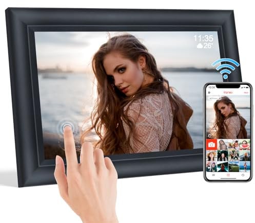 TSITSC 10,1 Zoll WiFi Digitaler Bilderrahmen, 1280x800 HD IPS Touchscreen Elektronischer FotoRahmen mit 32GB Speicher, Auto-Rotate, Fotos/Videos sofort über Frameo APP Teilen