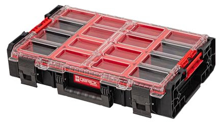 Qbrick System Werkzeugkoffer Werkzeugkasten Aufbewahrungsbox Sortierbox Leer Werkzeugkiste ONE Organizer XL 2.0 Long Bin Schwarz 582 x 387 x 131 mm