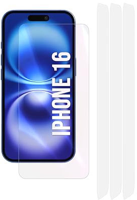 Fonetek 3x Clear Plastic PET Screen Protector Cover Guards for Apple iPhone 16
