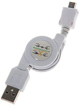 Micro USB Retractable Data Sync Charge Cable Universal Data Charging Cable for Android Smartphones,White Deft and Attractive