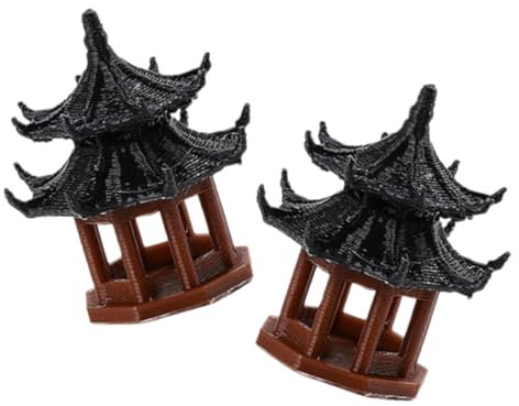 GRIRIW 2 Stück Mini-pavillon-Statue Für Gartendekoration Miniatur-pavillon-Modell Bonsai-Landschaft Pavillon Aquarium-Dekoration Pavillon-szenen- Pavillon-Ornamente