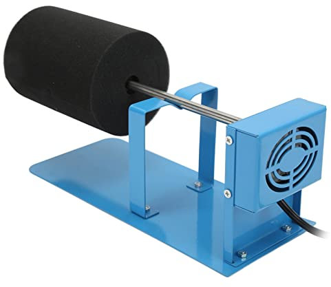 Foam Cup Turner with Adjustable Rotating Cup Holder for DIY Crafts Tumblers Silent Aluminum Alloy Spinner for Stable Rotation Blue 27.5 x 12 x 12cm UK Plug 220V.