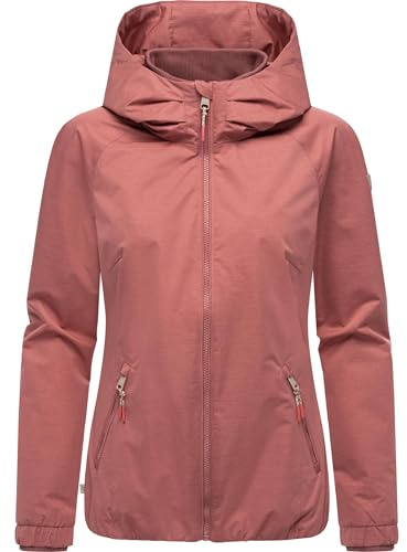 Ragwear wasserdichte Damen Übergangsjacke leichte Kurze Funktionsjacke mit Kapuze Dizzie Tech YOUMODO Coral25 Gr. 3XL