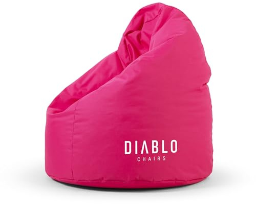 Diablo Kinder-Pouf, Craft Edition, ergonomischer Sitz, mit Granulatfüllung, strapazierfähiges Cordura, wasserdicht, leicht und kompakt, Spielmuster, Maße 80 x 110 x 80 cm, Rosa