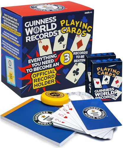 Guinness World Records 2026 Playing Cards Kit - Record Breaker - Official Card Games - World Record Holder - Guinness Book Records 2026 - Card Tricks - Achievement Games - Stocking Fillers For Kids