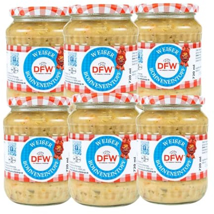 6 x Weißer Bohneneintopf 720ml | 6 Gläser | Fertiggericht | Eintopf | Hausmacher Qualität | 15256 DFW - Feldküche Wittenberge (1229)