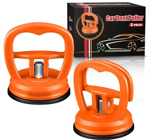 ALASMOYER Beulenzieher Auto, 2 StüCk Beulen Reparaturset Auto,FüR die Reparatur Von Autodellen, Glas, Bildschirm, Fliesen und Das Bewegen Von GegenstäNden(Orange)
