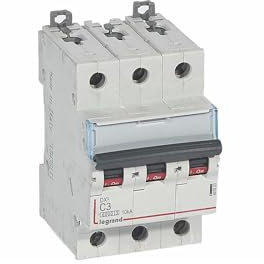 407823 Disjoncteur triphasé 3A - 3P Courbe C - 6/10kA - À vis - Legrand DX3