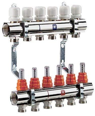 Heizkreisverteiler DN 25 für 1 Zoll Fußbodenheizung Größe 12