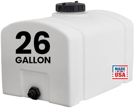 RomoTech 82123899 Polyethylene Domed Reservoir Water Tank, 26 gallon, Made In The USA Poly Tank For Water and Non-Flammable Liquids, Rust and Corrosion Proof