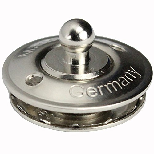 BOOTSTEILE BRAUER 10 Stück LOXX Unterteil Knopf für Stoffe Groß 20 mm - Messing vernickelt