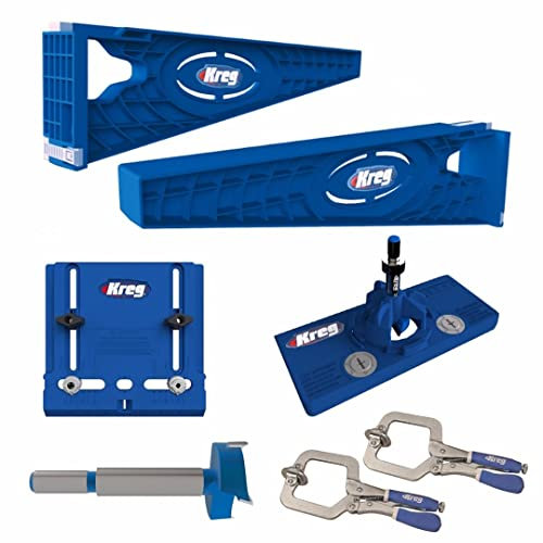 Kreg Slide Mounting Tool, Cabinet Hardware Jig, Hinge Jig & Bit with 2 Face Clamps by Kreg