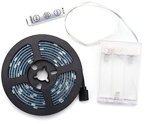 MASUNN Batterie Betrieben 1M 2M 5050 Wasserdichtes RGB LED Strip Tv Licht Mit Mini Controller DC 4.5 V-2M