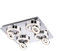 LeuchtenDirekt, LED-Deckenleuchte, 40x40, 8-flammig, dreh- und schwenkbare Spots, Deckenlampe, warmweiss, 3000 Kelvin, quadratisch, Chromfarben, IP 20