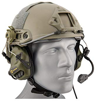 Earmor Helm Headset M32H mit NRR 22 Schallschutz, voll verstellbar - Olive [M32H-FG]
