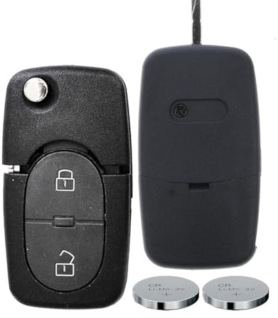 Klapp Schlüssel Gehäuse Funkschlüssel Fernbedienung Autoschlüssel 2 Tasten + 2X CR1620 Batterie für Audi